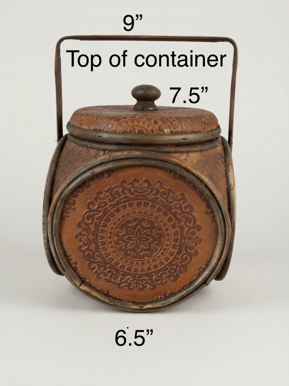 Handcrafted Rustic Brown Decorative Storage Jar with Lid and Handle - Picture 2 of 7